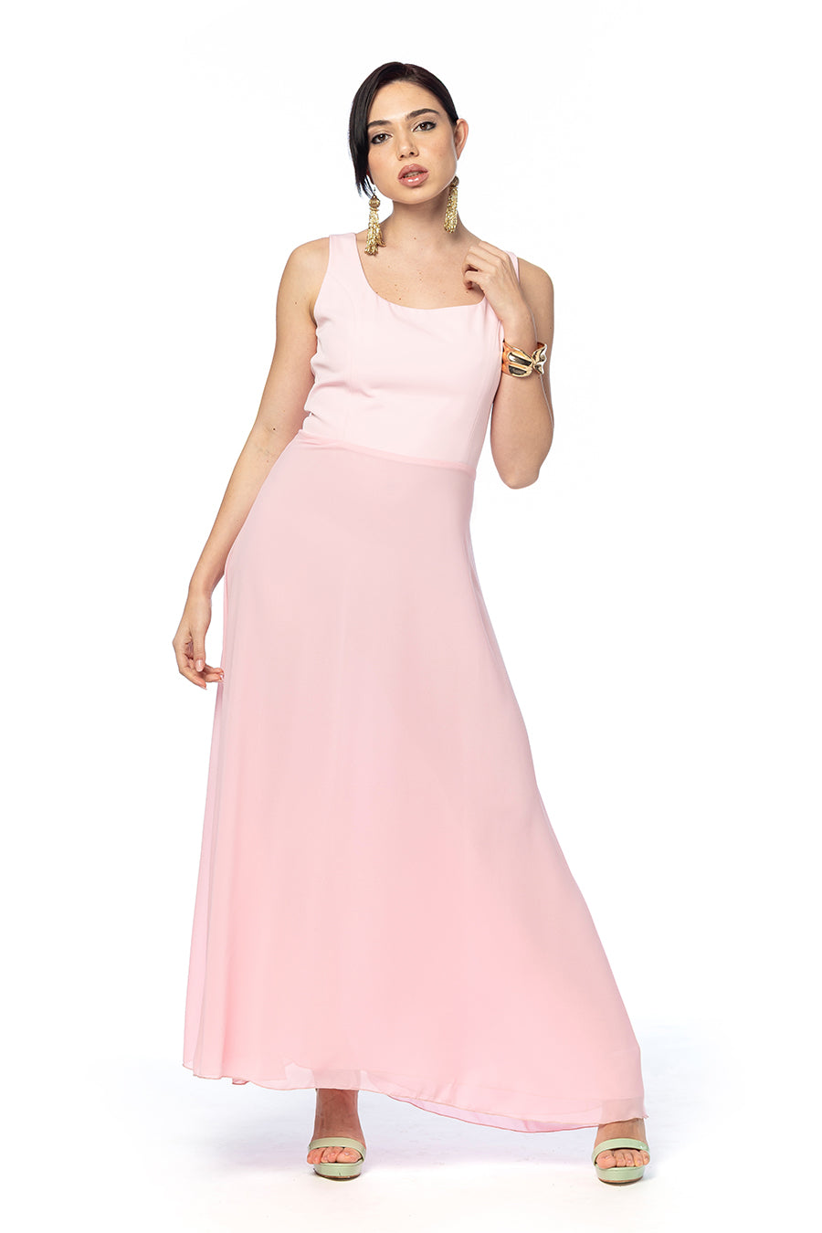 Abito in Cady e Doppia Georgette