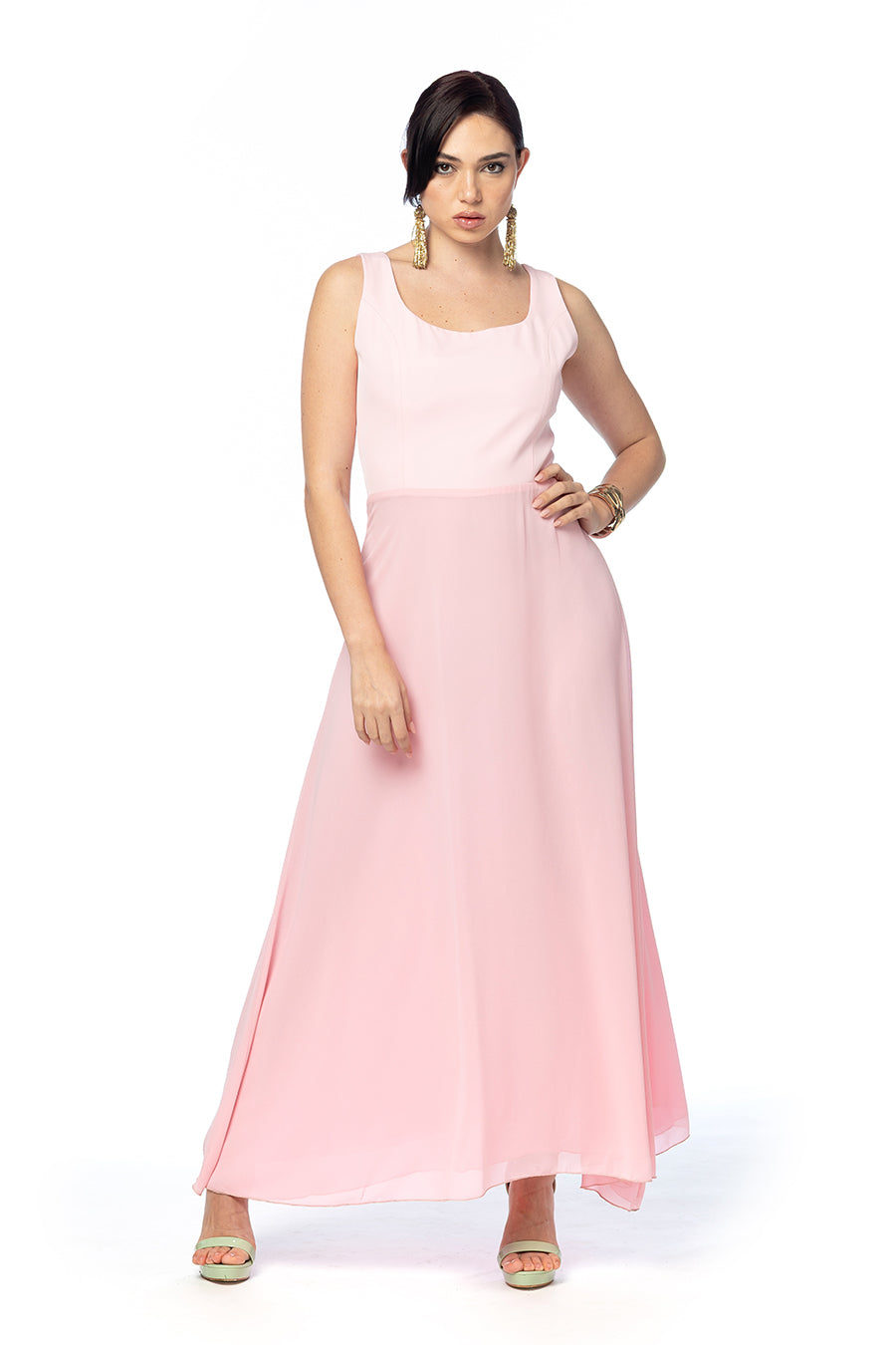 Abito in Cady e Doppia Georgette