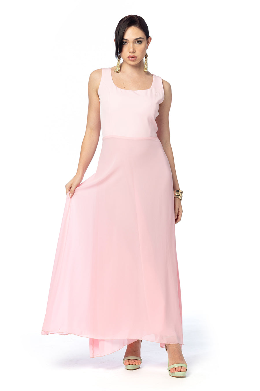 Abito in Cady e Doppia Georgette