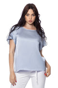 CANNELLA - Blusa con Manica Rouche in Viscosa