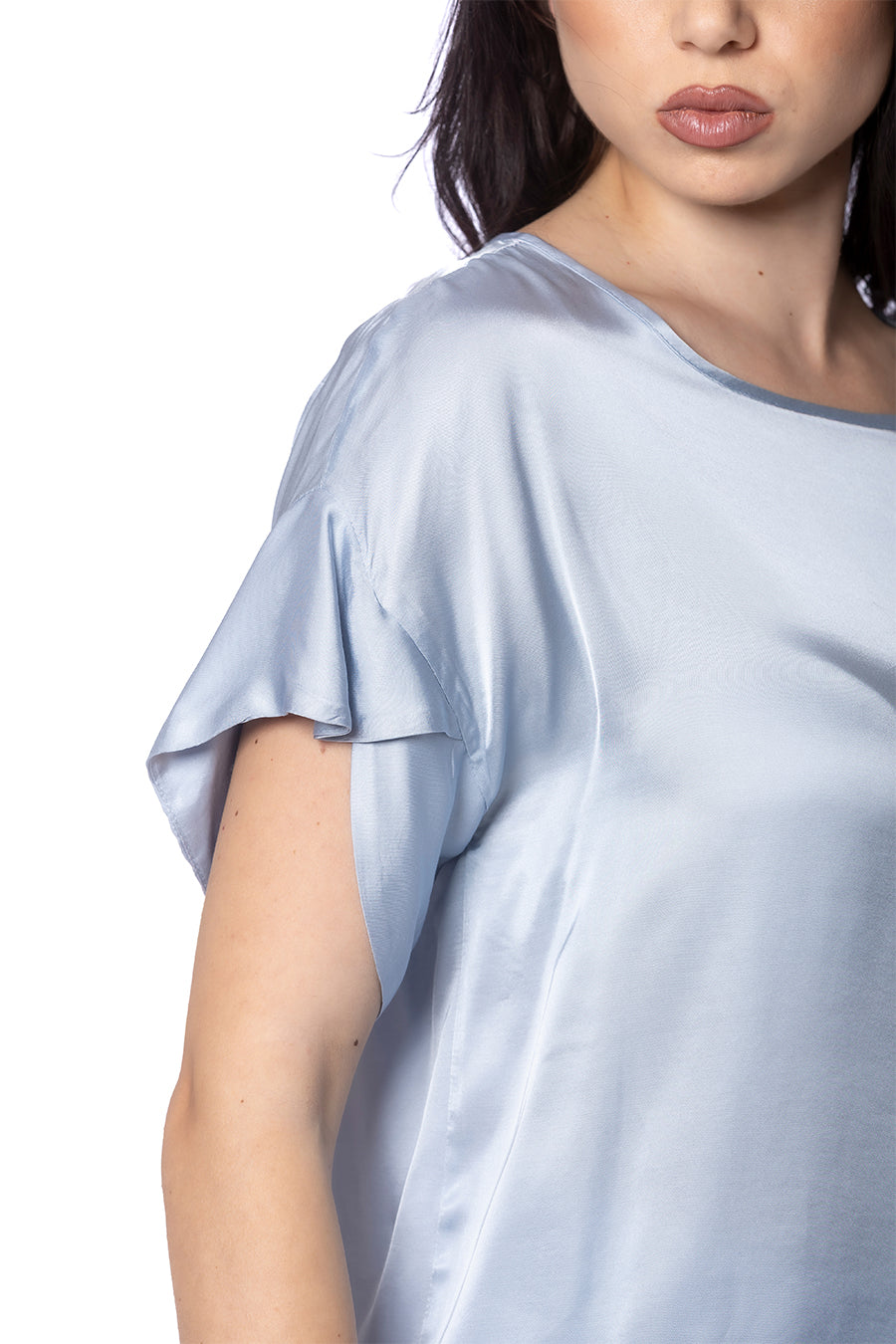 Blusa con Manica Rouche in Viscosa