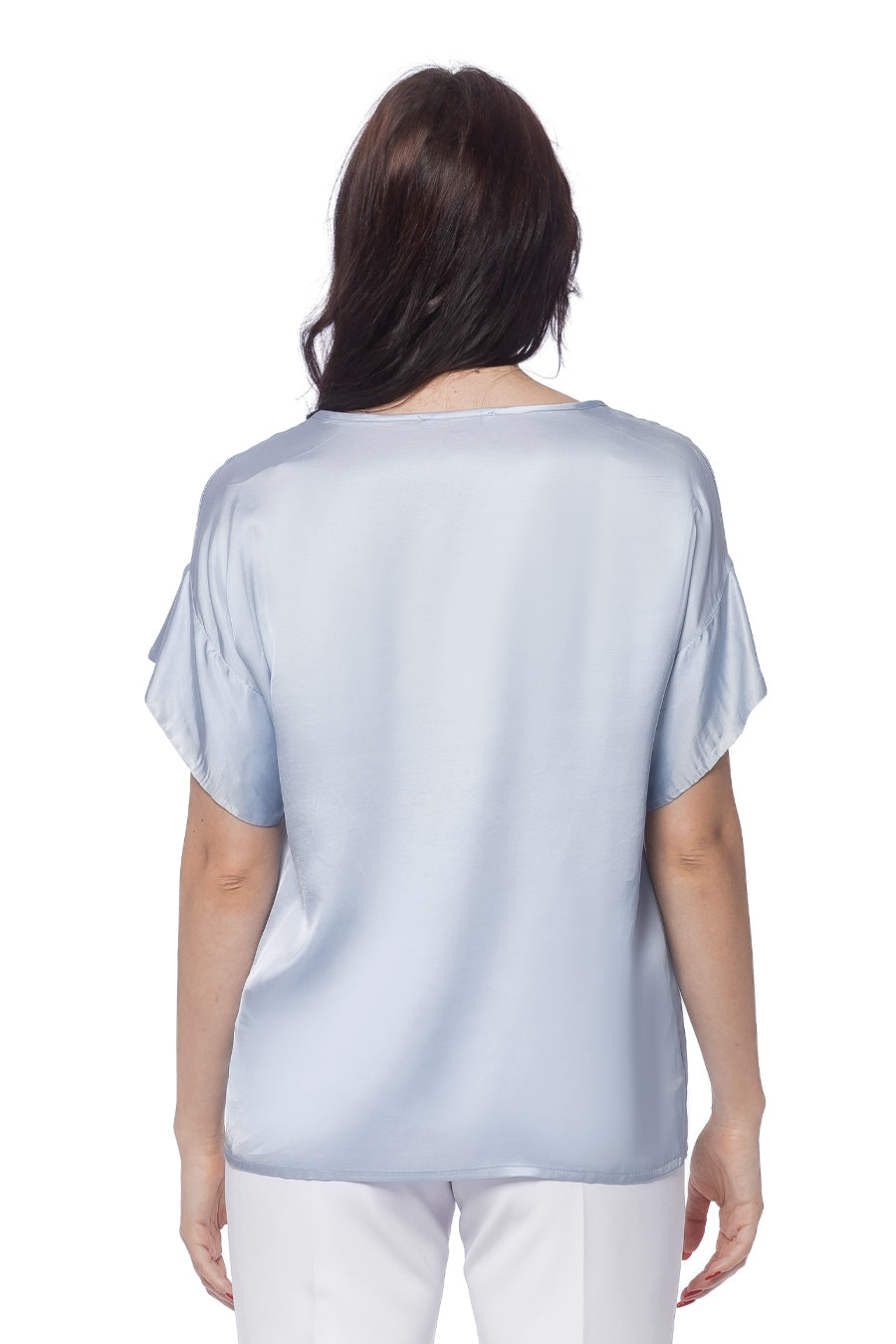 Blusa con Manica Rouche in Viscosa