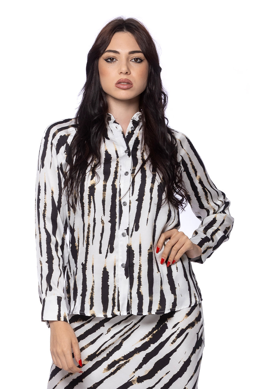 Camicia Animalier in Raso di Viscosa
