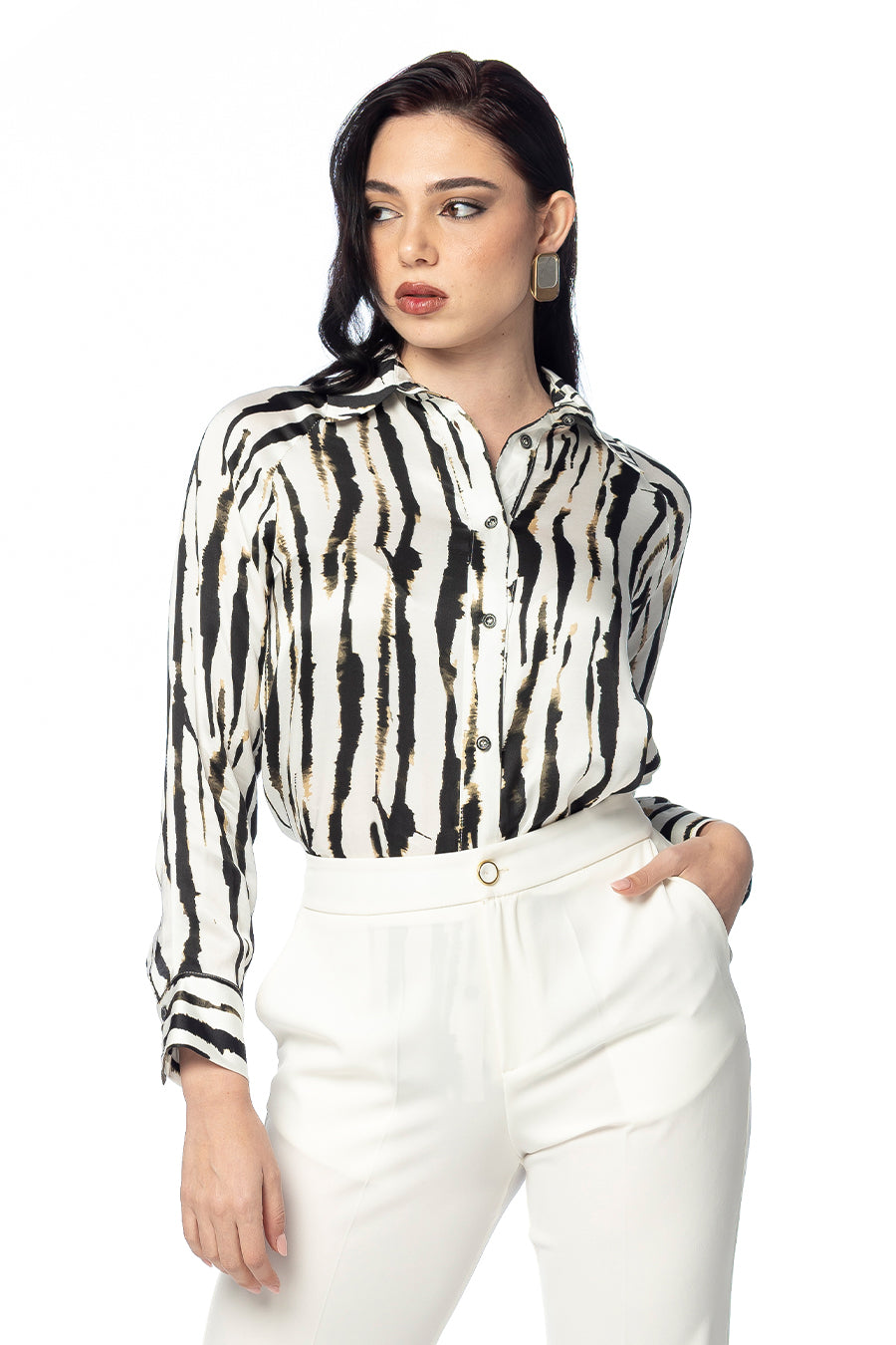 Camicia Animalier in Raso di Viscosa