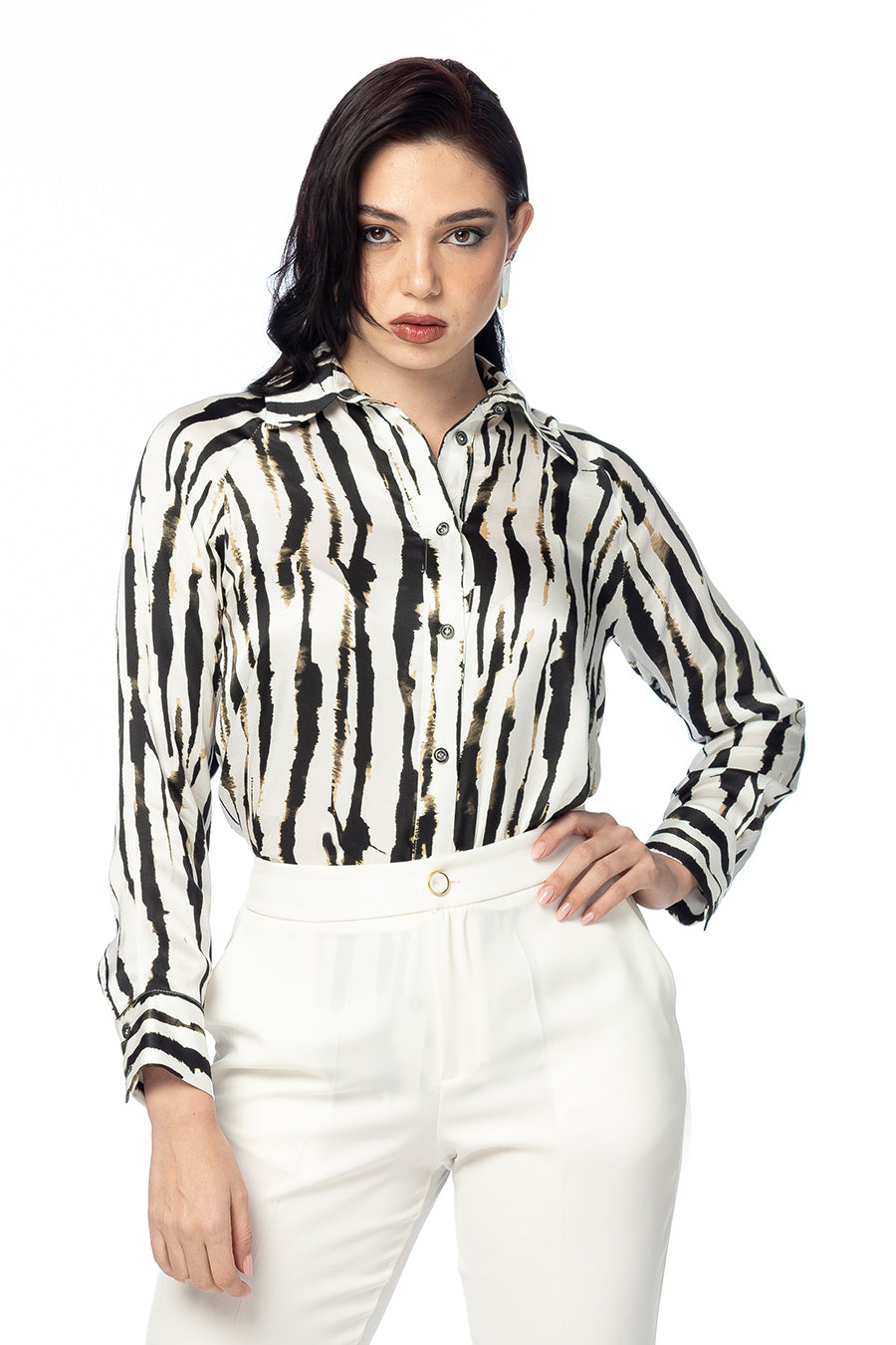 Camicia Animalier in Raso di Viscosa