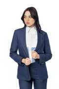 Giacca 1 Bottone in Denim Strutturato