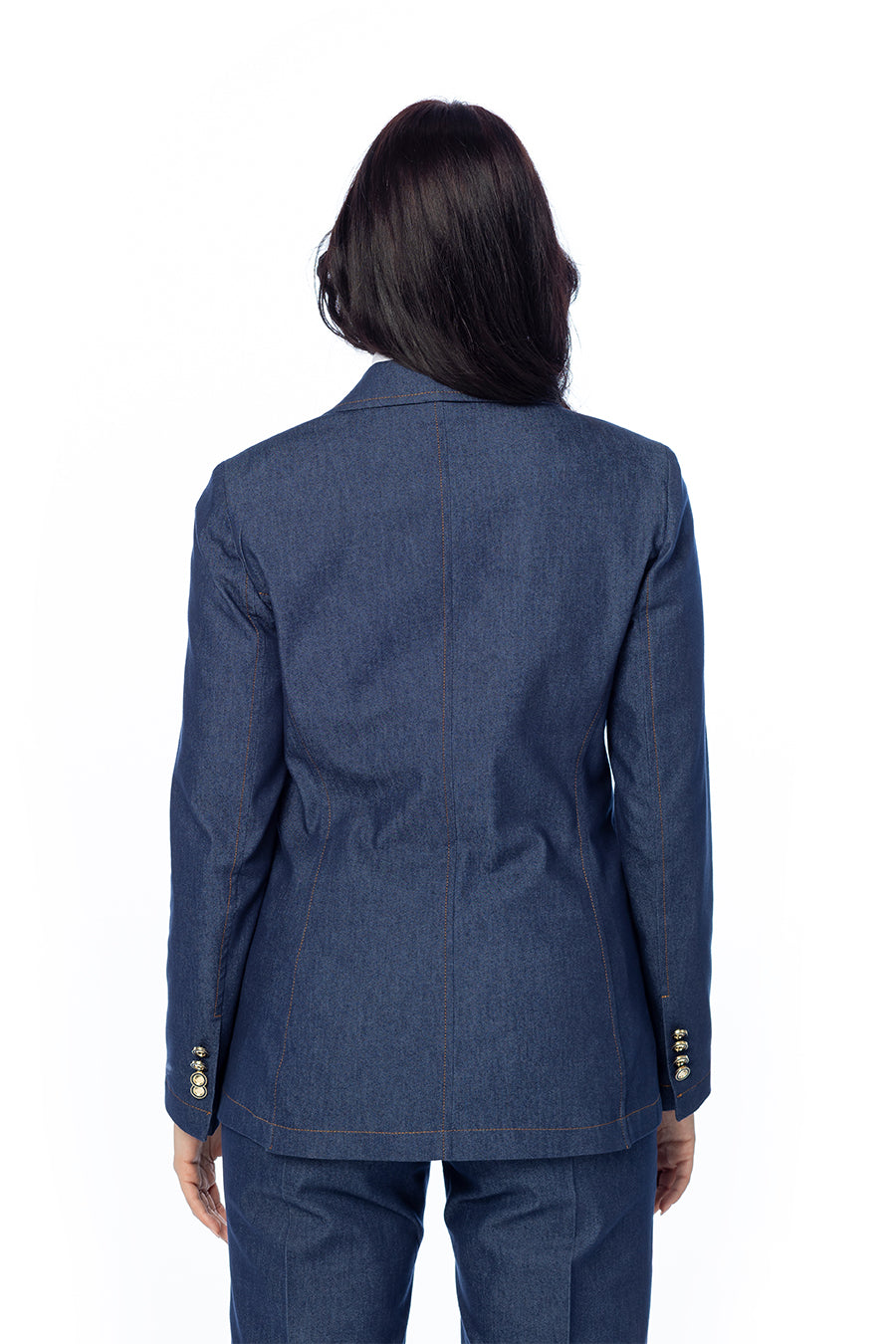 Giacca 1 Bottone in Denim Strutturato