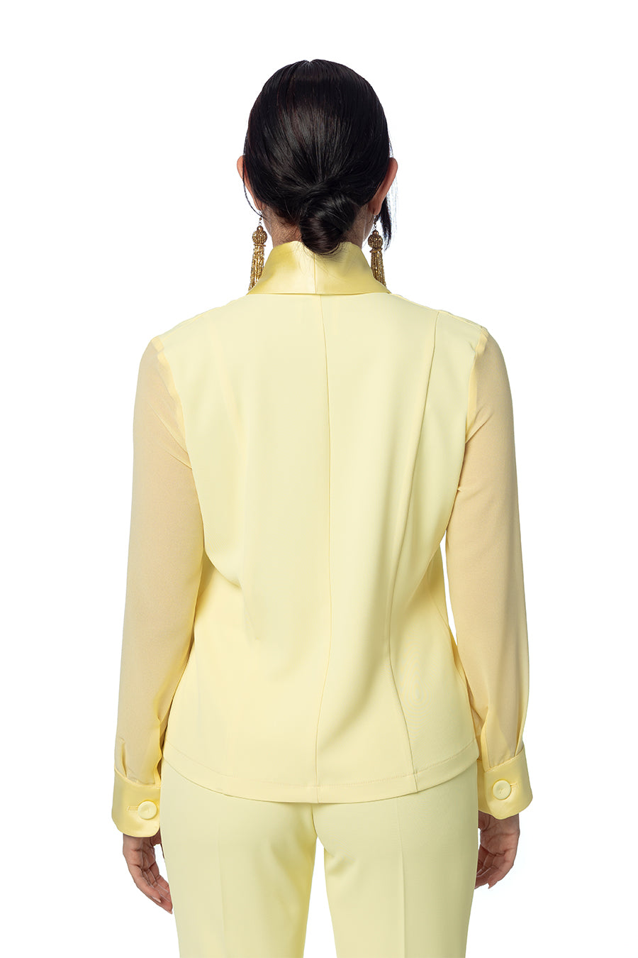 Giacca in Cady con Maniche Georgette