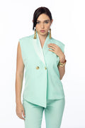 CANNELLA - Gilet Asimmetrico in Cady