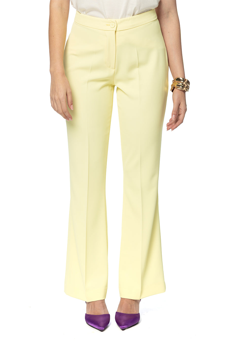 Pantalone a Zampa in Cady Fluido