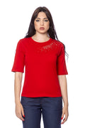 T-shirt Girocollo con Castoni