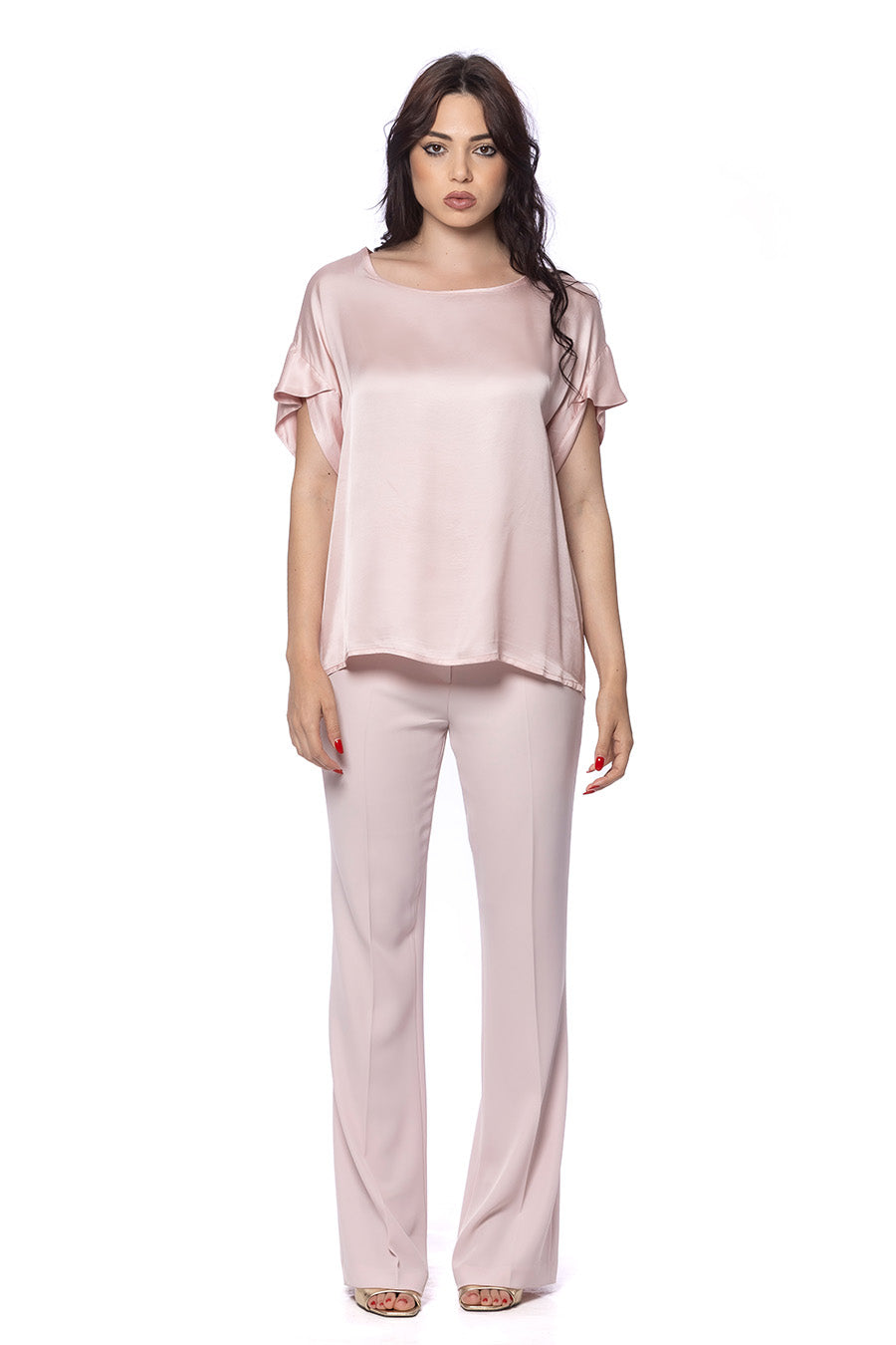 Pantalone a Zampa in Cady Fluido